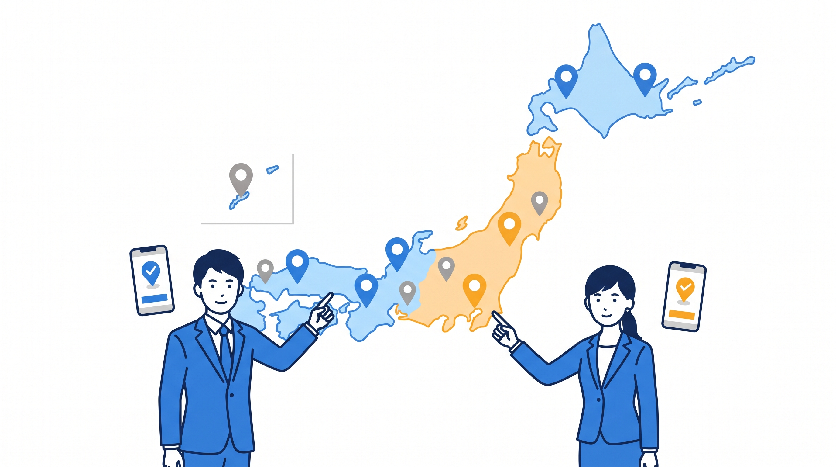 地図を使った営業チームの運用イメージ